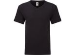 Fruit Of The Loom - T-Shirt "Iconic 150"" Con Scollo A V Per Uomo BC4794 (M) (Nero)"