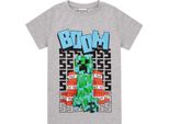 Minecraft - Maglietta "Boom"" Per Ragazzi NS6498 (152) (Grigio)"