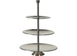 Alzata Da Portata A 3 Ripiani Excellent Houseware, Metallo, 25X36,5 Cm, Argento