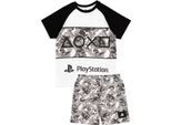 Playstation - Pigiama "Gaming"" Con Pantaloncini Da Ragazzo NS6222 (152) (Nero/Grigio/Bianco)"