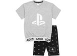 Playstation - Pigiama Con Pantaloncini Da Bambina NS6379 (116) (Grigio/Nero)