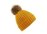 Cappello Unisex Beechfield Con Pompon RW5283 (Taglia Unica) (Giallo Senape)