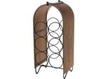 Portabottiglie Da Vino Excellent Houseware, Metallo/Legno, 21,5X18X49 Cm, Marrone/Nero