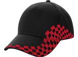 Berretto Da Baseball Beechfield Unisex Grand Prix RW221 (Taglia Unica) (Nero/Rosso)