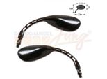 Specchio Universale, Carbon Look, Ovale, Coppia,*