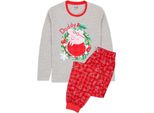 Peppa Pig - Pigiama Da Uomo - Design Natalizio NS6667 (Xxl) (Rosso/Grigio)