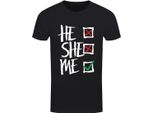 Grindstore - Maglietta "He She Me"" Da Uomo GR5759 (3XL) (Nero/Bianco)"