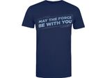 Star Wars - Maglietta "May The Force Be With You"" Da Uomo TV1472 (S) (Blu/Marino)"
