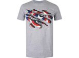 Captain America - T-Shirt Da Uomo TV716 (L) (Grigio/Blu/Bianco)