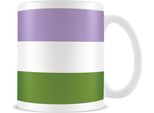 Pyramid International - Tazza Da Caffè "Genderqueer"", Bandiera PM4395 (Taglia Unica) (Bianco/Lavanda/Verde)"