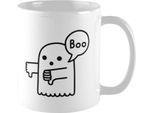 Obinsun - Tazza Da Caffè "Ghost Of Disapproval"" PM4028 (12 Cm X 10,5 Cm X 8,7 Cm) (Bianco/Nero)"