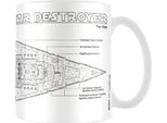 Star Wars - Tazza Da Caffè "Star Destroyer"", Schizzo PM2455 (Taglia Unica) (Bianco/Nero)"