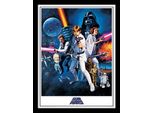 Star Wars: Una Nuova Speranza - Leinwanddruck PM3497 (80 Cm X 60 Cm) (Blau/Weiß)