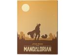 Star Wars: The Mandalorian - Stampa Su Tela "Meeting"" PM3579 (60 Cm X 80 Cm) (Giallo Chiaro/Marrone)"