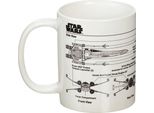 Star Wars - Tazza Da Caffè "X-Wing Fighter"", Schizzo PM2742 (Taglia Unica) (Bianco/Nero)"