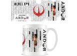 Star Wars: Andor - Tazza Da Caffè, Scrittura Aurebesh PM4534 (Taglia Unica) (Bianco/Nero/Rosso)