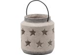Hill Interiors - Lanterna Per Candele, Stella HI4043 (19 Cm X 18 Cm X 18 Cm) (Colori Pietra)