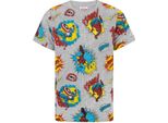 Marvel - Maglietta Con Stampa All-Over Per Ragazzi NS6765 (158-164) (Grigio Screziato/Rosso/Giallo)