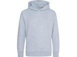 Awdis - Felpa Con Cappuccio In Cotone Da Agricoltura Biologica Per Bambini PC4388 (128) (Grigio Screziato)