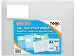 Tiger Stationery - Portadocumenti, A4 3-Pack SG18973 (Taglia Unica) (Trasparente)