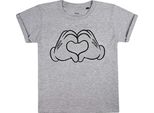 Disney - Maglietta "Love Hands"" Per Bambina TV1404 (128) (Grigio Screziato)"