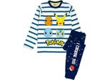 Pokemon - Pigiama Per Ragazzi NS6703 (128) (Bianco/Blu/Giallo)