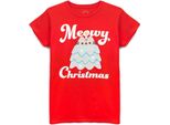Pusheen - Maglietta "Meowy Christmas"" Da Donna NS6681 (Xl) (Rosso)"