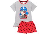 Miraculous - "Io Sono Il Mio Eroe! Pigiama Con Pantaloncini Per Bambine (Confezione Da 3) NS6777 (122) (Grigio/Rosso/Nero)"