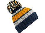Beechfield - Berretto "Hygge Striped"" Per Uomo/Donna Unisex PC4694 (Taglia Unica) (Senape/Blu)"