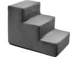 Scale Per Cani Scale Per Gatti Scale Per Animali Domestici Ausilio Per Arrampicarsi Rivestimento In Peluche 3 Gradini Velluto Grigio