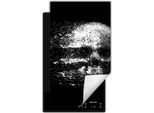Darhaus Piastra Di Copertura Per Stufa 1 Pezzo 30X52 Cm Tappetino Antiscivolo Roll-Up, Nero - Skull