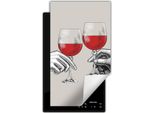 Darhaus Piastra Di Copertura Per Stufa 1 Pezzo 30X52 Cm Tappetino Antiscivolo Roll-Up, Grigio - Vino