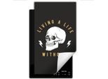 Darhaus Piastra Di Copertura Per Stufa 1 Pezzo 30X52 Cm Tappetino Antiscivolo Roll-Up, Grigio Scuro - Skull