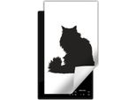 Darhaus Piastra Di Copertura Per Stufa 1 Pezzo 30X52 Cm Tappetino Antiscivolo Roll-Up, Gatto - Nero
