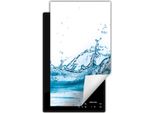 Darhaus Piastra Di Copertura Per Stufa 1 Pezzo 30X52 Cm Tappetino Antiscivolo Roll-Up, Bianco - Acqua
