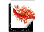 Darhaus Piastra Di Copertura Per Fornelli 45X52 Cm Tappetino Antiscivolo Roll-Up, Rosso - Chilli