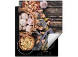 Darhaus Piastra Di Copertura Per Stufe 45X52 Cm Tappetino Antiscivolo Roll-Up, Aglio - Legno