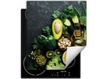 Darhaus Piastra Di Copertura Per Fornelli 45X52 Cm Tappetino Antiscivolo Roll-Up, Verde - Verdure
