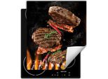 Darhaus Piastra Di Copertura Per Fornelli 45X52 Cm Tappetino Antiscivolo Roll-Up, Nero - Bistecca