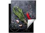 Darhaus Piastra Di Copertura Per Fornelli 45X52 Cm Tappetino Antiscivolo Roll-Up, Ardesia - Peperoncino - Spezie