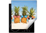 Darhaus Piastra Di Copertura Per Fornelli 45X52 Cm Tappetino Antiscivolo Roll-Up, Spiaggia - Ananas