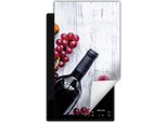 Darhaus Piastra Di Copertura Per Stufa 1 Pezzo 30X52 Cm Tappetino Antiscivolo Roll-Up, Vino - Bianco - Legno