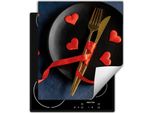 Darhaus Piastra Di Copertura Per Fornelli 45X52 Cm Tappetino Antiscivolo Roll-Up, Cuore - Cucina