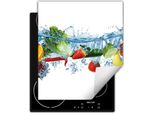Darhaus Piastra Di Copertura Per Fornelli 45X52 Cm Tappetino Antiscivolo Roll-Up, Frutta - Verdura