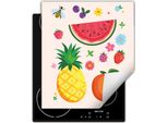 Darhaus Piastra Di Copertura Per Fornelli 45X52 Cm Tappetino Antiscivolo Roll-Up, Colorato - Frutta