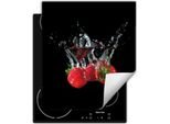 Darhaus Piastra Di Copertura Per Fornelli 45X52 Cm Tappetino Antiscivolo Roll-Up, Nero - Fragole
