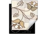 Darhaus Piastra Di Copertura Per Stufa 45X52 Cm Tappetino Antiscivolo Roll-Up, Fiore - Mosaico