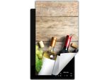 Darhaus Piastra Di Copertura Per Stufa 1 Pezzo 30X52 Cm Tappetino Antiscivolo Roll-Up, Legno - Vino