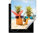 Darhaus Piastra Di Copertura Per Fornelli 45X52 Cm Tappetino Antiscivolo Arrotolabile, Ananas - Spiaggia