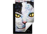 Darhaus Piastra Di Copertura Per Stufa 1 Pezzo 30X52 Cm Tappetino Antiscivolo Roll-Up, Colorato - Gatto